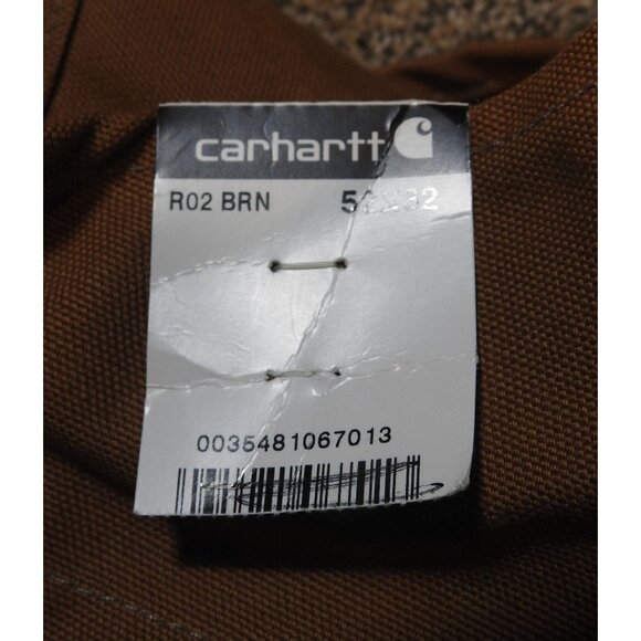 NWT Carhartt Bib Overalls Duck Quilt Lined Men 52x32 Double Knee R02 BRN USA - Picture 4 of 6